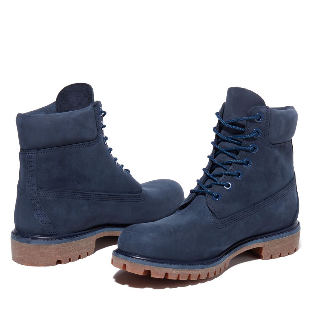 Botas de Nieve Timberland Hombre 6-Inch Premium Waterproof Azul Marino - Chile OJC-408795